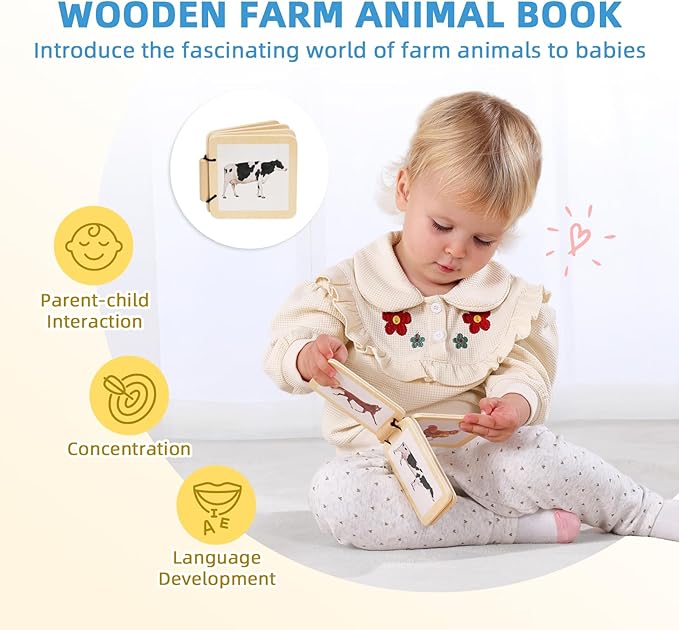 Montessori Baby Toys 6-12 Months, 7 in 1 Educational Toys for Toddlers Early Learning Present (Soft Building Blocks, Object Permanence Box, Rattle, Texture Cards, Wooden Egg, Wooden Book)