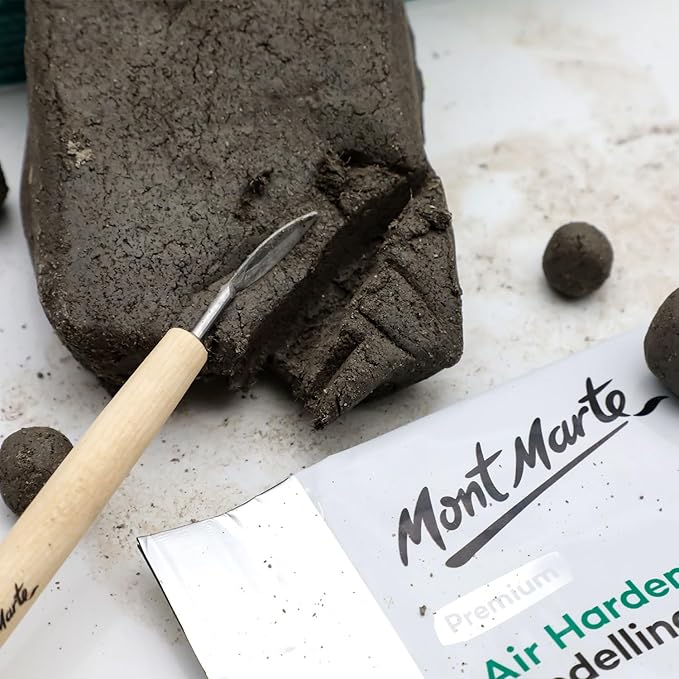 Mont Marte Air Hardening Modelling Clay 1.1lb (500g) in Granite, Stone Colored Clay for Sculpting, Subtle Shimmer Effect, Ideal for Professional Modelling and Crafts