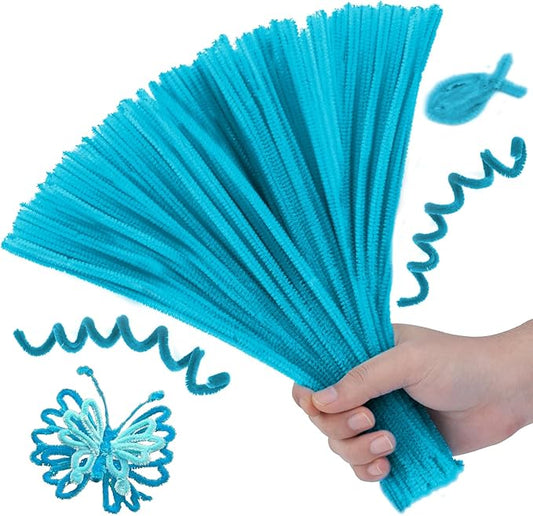 Pipe Cleaners, 100PCS Christmas Pipe Cleaners Craft Supplies, Teal Green Pipe Cleaners Bulk Fuzzy Sticks for DIY Art and Craft Projects Home Decoration