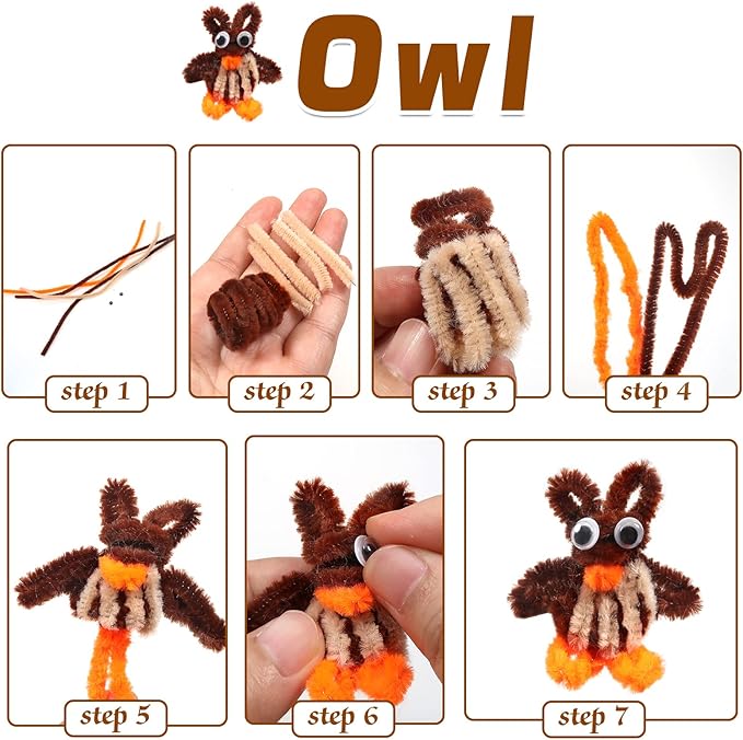 TOAOB 100pcs Pipe Cleaners Brown Chenille Stems 6mm x 12 Inch Fuzzy Sticks Craft Supplies for Art DIY Crafts Decorations