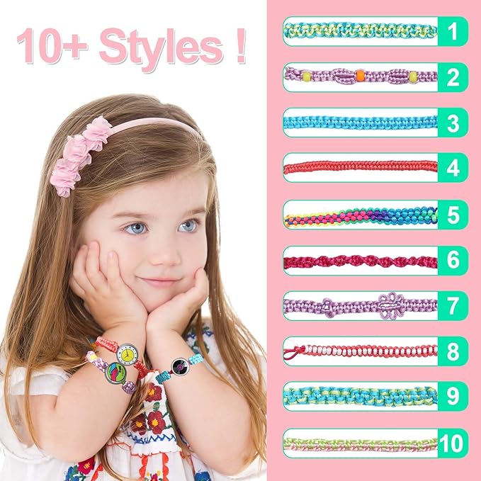 YOPYCCD Friendship Bracelet Making Kit for Girls, String Bracelets Maker Arts and Crafts, Kids Jewelry Making Kit Christmas Birthday Gifts for Ages 6 7 8 9 10 11 12 Year Old