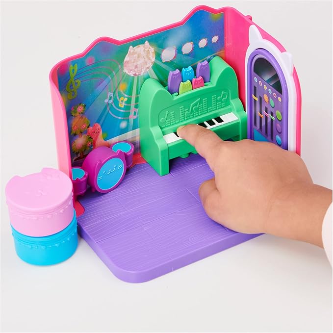 Gabby’s Dollhouse, Groovy Music Room with Daniel James Catnip Figure, 2 Accessories, 2 Furniture Pieces and 2 Deliveries, Kids Toys for Ages 3 and up
