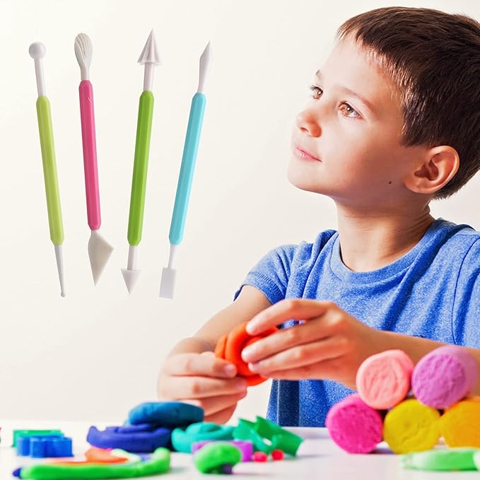 Molain Plastic Clay Sculpting Tools, Modeling Clay Tools for Kids Double-Head Sculpting Tool Kit 9 Pieces