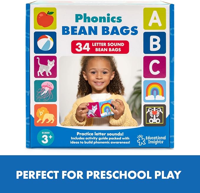 Educational Insights Phonics Bean Bags, Learn Letter Sounds, Toddler Toys, Preschool Toys, Boys & Girls Ages 3+