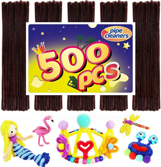 Pipe Cleaners, Pipe Cleaners Craft, Arts and Crafts, Crafts, Craft Supplies, Art Supplies (500 Brown Pipe Cleaners)…