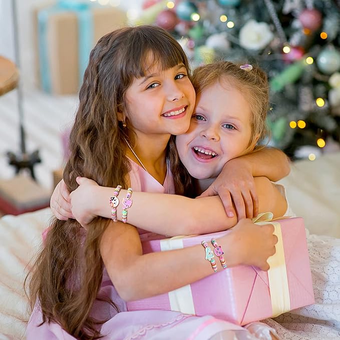 Lorfancy 12 Pcs Bracelets for Girls Kids Toddler Play Jewelry Cute Animal Cat Charm Bracelet Friendship Braided Woven Bracelets Adjustable Little Girls Dress Up Jewelry Gift