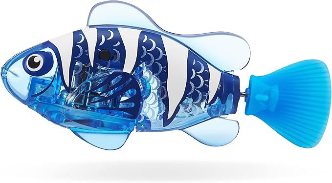 Robo Alive Robo Fish Series 2 (Red + Blue 2 Pack) by ZURU Robotic Swimming Fish Water Activated, Changes Color, Comes with Batteries, Amazon Exclusive - Red + Blue (2 Pack),Multi,7165G