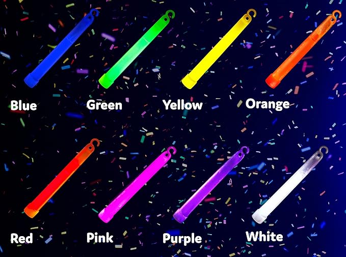 PartySticks Glow Sticks Party Supplies for Kids and Adults (25pk Assorted) - 6 Inch Bulk Glow Light Up Sticks Party Favors, Glow in the Dark Party Decorations, Waterproof Nontoxic Glow Necklaces