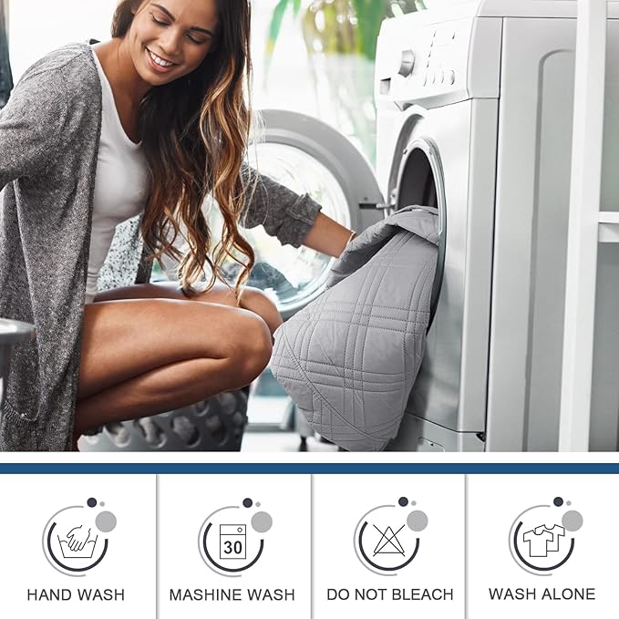 TAOCOCO 100% Waterproof Loveseat Recliner Cover with Anti Slip Backing, Split Loveseat Covers for Reclining Loveseat with Elastic Straps Furniture Protector for Kids Pets(2 Seater, Light Grey)