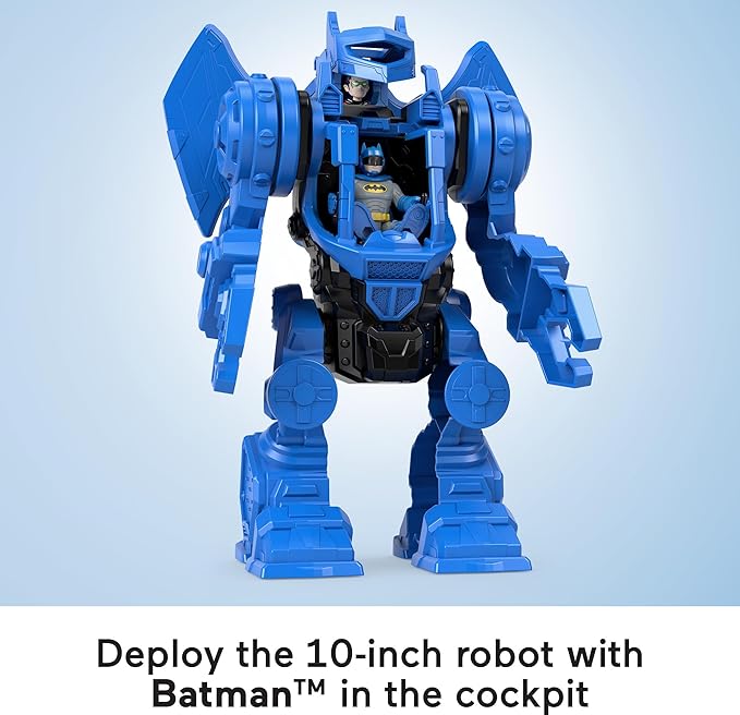 Fisher-Price Imaginext DC Super Friends Batman Toy, Robo Command Center Playset & Figures, Detachable 10-inch Robot for Kids Ages 3+ Years