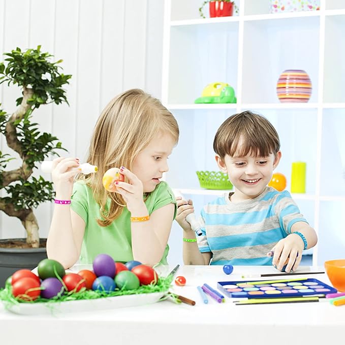 24pcs Easter Rubber Bracelets Silicone Wristbands for Easter Party Favors Supplies Rubber Bracelets for kids&teens Gifts Easter Egg Fillers Gifts for Girls Boys Basket Stuffers Accessories