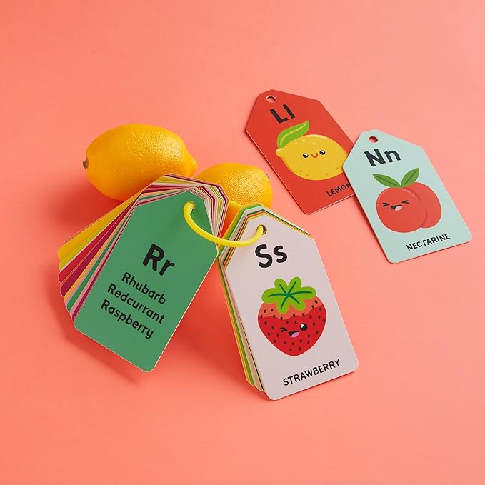 Mudpuppy A is for Avocado — Ring Flashcards 26 Durable Double Sided Alphabet Food Cards and Reclosable Ring with Colorful Art for Babies Age 1+ Perfect for Preschool Or Travel for Teacher and Parents