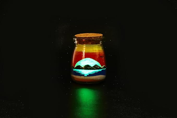 YUANLUGV Sand Art Bottles, Colored Sand with Luminous Sand Art Crafts for Gift Kids, Elegant and Exquisite Sand Art Craft Bottle,Gifts for Girls Boys Kids Women Birthday (d)