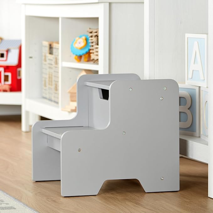 Melissa & Doug Kids Furniture Wooden Step Stool - Gray
