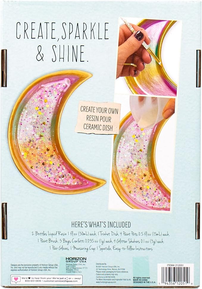 STMT D.I.Y. Resin Jewelry Dish Kit, Epoxy Resin Jewelry Dish Kit, Creative Resin Craft Kit for Beginners, Create Your Own Trinket Tray Dish, Great Weekend Activity for Kids Adults