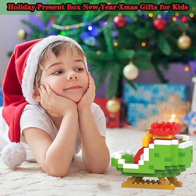 Christmas Sledges Building Blocks Set Compatible with Lego Advent Calendar 2024 Stacking New Toys Holiday Present Box New Year Xmas Gifts for Kids for Boys & Girls and Adults