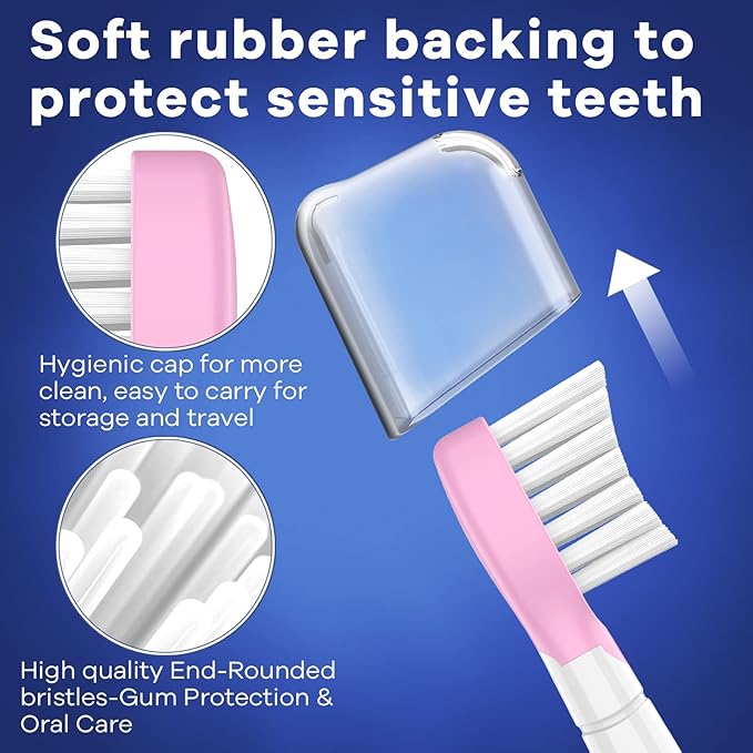 Toptheway Kids Toothbrush Heads for Philips Sonicare: Soft Electric Replacement Brush Compatible with Phillips 6032/94 6321 6340 6042 6320 6330 Compact Head for Child 3-7, Pink Girl Green Boy 8 Pack