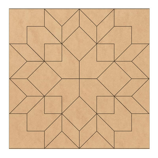 Unfinished Barn Quilt Square Wooden Sign, Country Decor Canvas Quilts Blocks (15 inches, Large Flower)