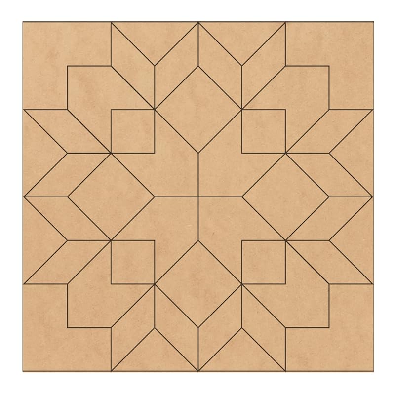 Unfinished Floral Barn Quilt Square Wooden Sign, Country Decor Canvas Quilts Blocks (18 inches, Large Flower)