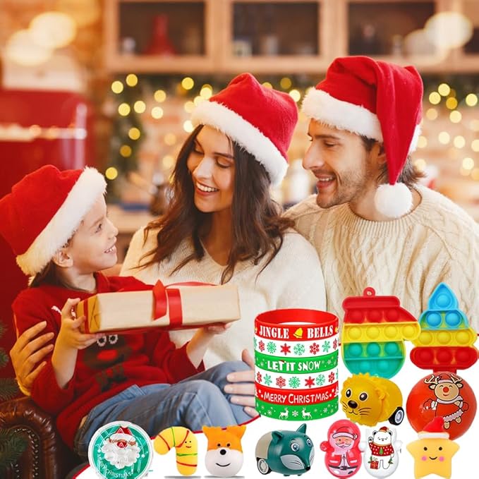 118 Pcs Christmas Party Favors for Kids,Fidget Treasure Box Toys for Classroom Prizes,Pinata Filler,Goodie Bag Stuffers,Treasure Chest,Stocking Stuffers,Prize Box Bulk Mini Toys for Boys Girls