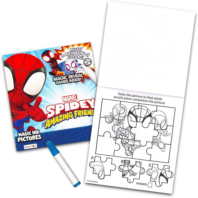 12 Mess Free Imagine Ink Coloring Book Set for Kids - Bulk Bundle with 12 No Mess Coloring Books, Barn Bots Stickers and Door Hanger (Paw Patrol, Princess, Mickey, Minnie, Spidey, Peppa Pig)