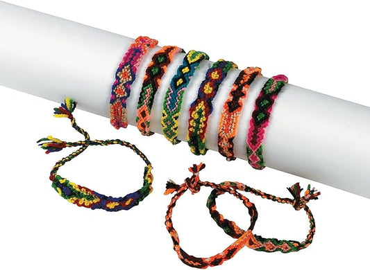 Fun Express Woven Friendship Bracelets - VBS Vacation Bible School Supplies/Decor - Set of 12 - Kids Jewelry