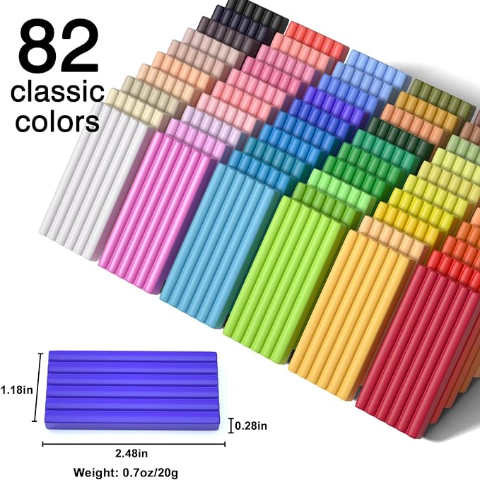 Shuttle Art 82 Colors Polymer Clay Kit with 19 Clay Tools, 16 Kinds of Accessories, Non-Toxic, Non-Sticky, Ideal DIY Art Craft Gift for Kids Adults