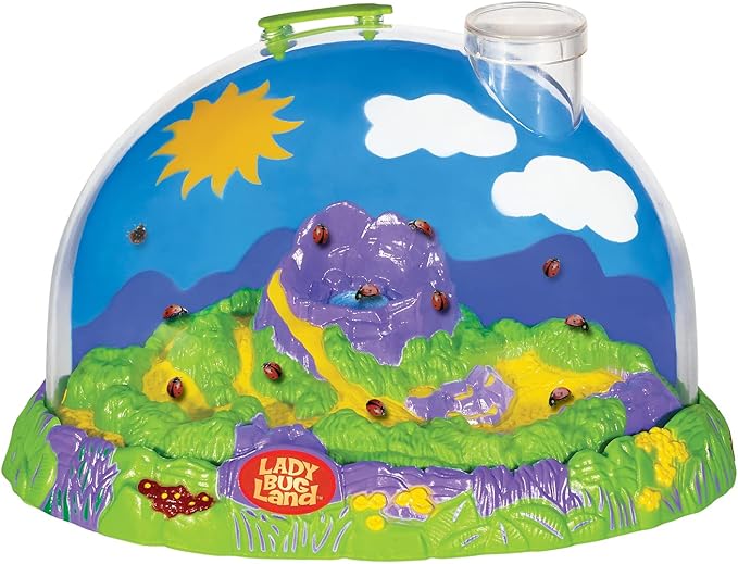 Insect Lore Live Ladybug Growing Kit | Ladybug Land Habitat | 10-15 Live Pink Spotted Ladybug Larvae Included