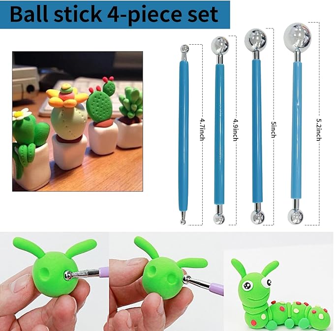SUGOOE Clay Tools Kit, 40 PCS Air Dry Clay Tool, Sculpting Tools Kits, Polymer Clay Tools Set, Suitable for Adults, Kids, DIY Handcraft