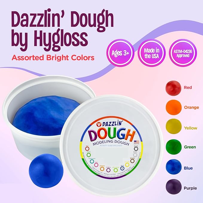 Hygloss Play Modeling Dough - Purple Dough Scented - Safe & Non-Toxic for Kids Arts & Crafts - Party Favors - Classroom Supplies - 5lb