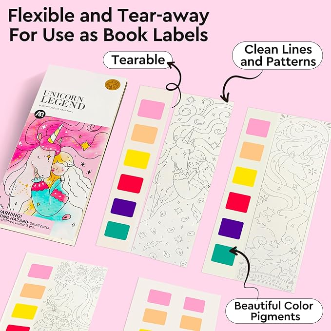Watercolor Coloring Books for Kids Ages 4-6,8-12,Travel Pocket Water Color Paint Set for Toddlers Party Birthday Thank You Exchange Gift Art and Craft Easter Basket Stuffers for Toddlers