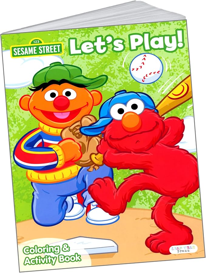 Sesame Street Coloring and Stickers Activity Set - Bundle Includes Sesame Street Stickers, Sesame Street Coloring Book, Door Hanger Craft, and Thank You Postcard Craft