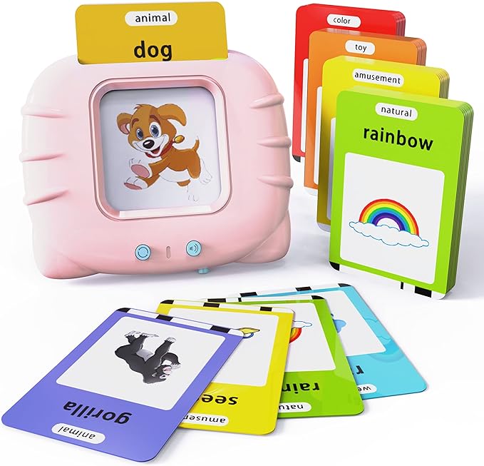 Lapare Audible Learning Toy with Music for Toddler Age 1 2 3 4 5, 520 Sight Words Talking Flash Cards Toy for Girls to Learn Alphabet Number Color Shapes and More