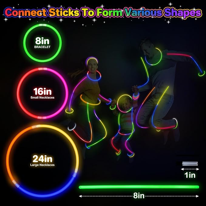 SpringFlower 480 PCS Glow Sticks Bulk Glow Sticks Bracelets For Party Favors Supplies,Neon Party Favors for Glow Party, Wedding, Concert, Raves and Birthday