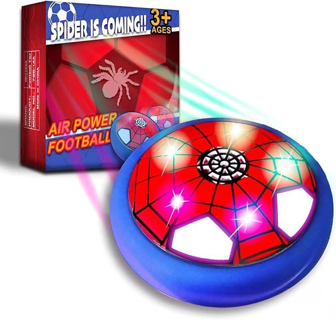Hover Soccer Ball Indoor Toys,Boy Toys Gifts for Ages 4 5 6 7 8 10 12 Years Old,Air Floating Soccer Toy with LED Lights Foam Bumper,Kids Soccer Toys Birthday Gifts for Boys Girls (1 Pack)