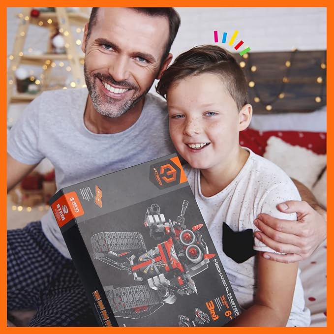 GILI Robot Building Remote Control Gift STEM Building Kit for Boys 8-12 - 3 in 1 Educational Toys for 6 7 8 9 10 11 12 + Year Old Boys Birthday Gifts for Kids - Tracked Racer Car Tank Robotics