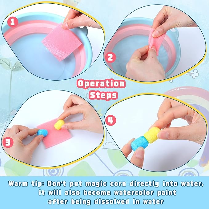 Junkin 1000 Pcs Magic Noodles Foam Crafts Puffs Corn Super Crafts Arts Kit Bulk Building Blocks Model Toys Valentines Kid Gifts for Kindergarten School Stimulates Creativity Supplies(Multicolored)