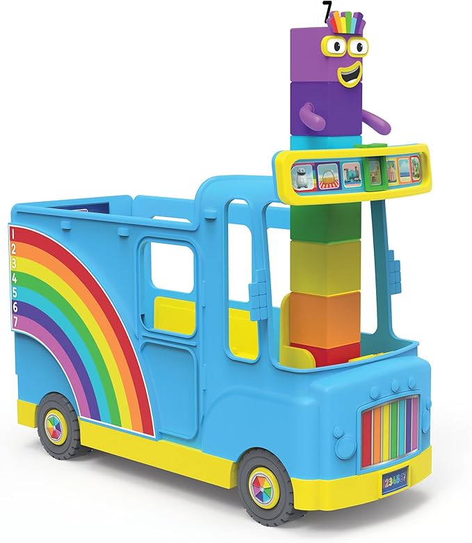 hand2mind Numberblocks Rainbow Counting Bus, Music Toys for Kids Ages 3-5, Toddler Musical Toys, Play Figure Playsets, Number Toys, Preschool Learning Toys, Math Toys, Birthday Gifts for Kids