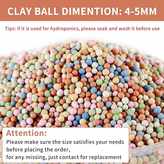 4lb LECA Clay Pebbles 4-5MM- White Clay Balls for Plants, Leca Balls for Plants, Horticultural Grade for Soil Hydroponics Aquaponics
