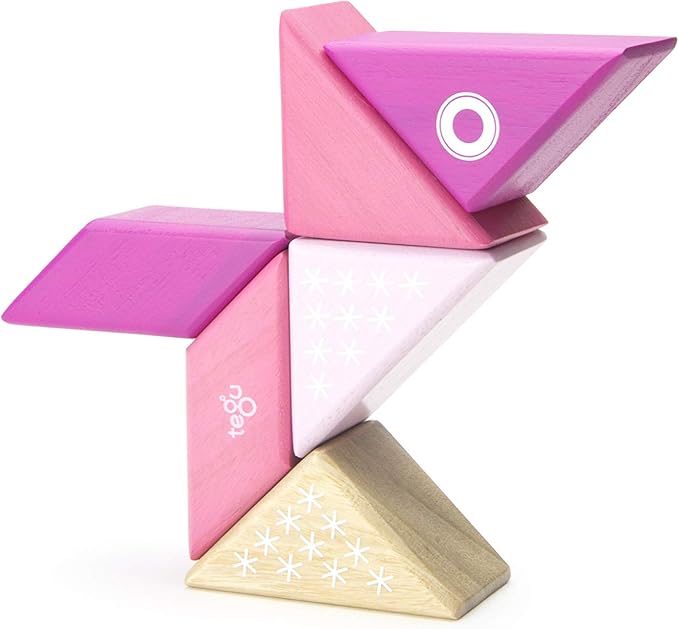6 Piece Tegu Travel Pal Magnetic Wooden Block Set, Kitty