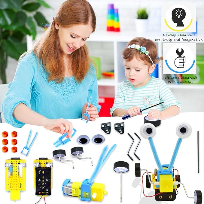 STEM Robotics Kit - Educational Science Kits 6 Sets - Hands-On STEM Projects for Kids 6-8 - STEM Toys for Boy Girl 6 7 8 9 10 11+ DIY Engineering Build Robot Building Kits Science Experiments for Kids