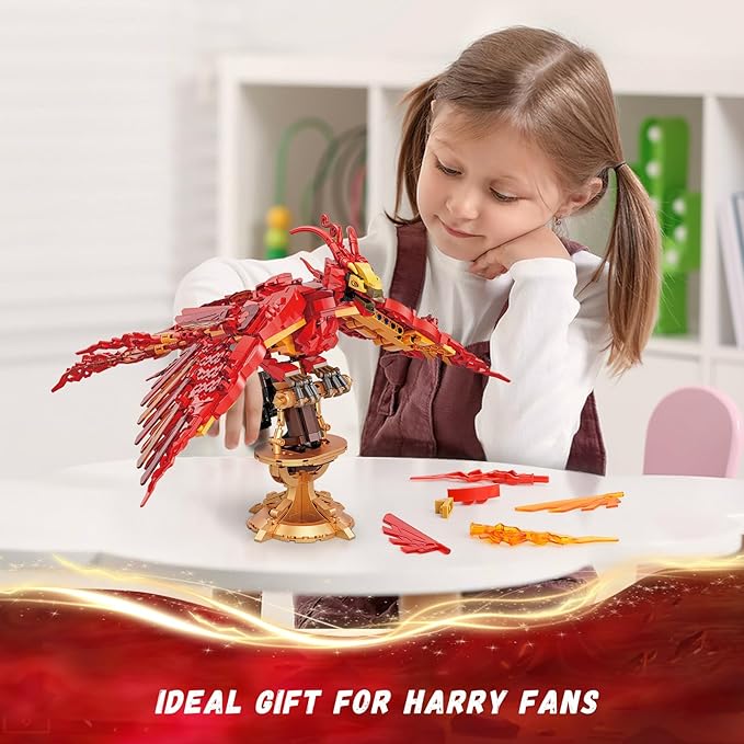 YEECHAO Harry Fire Phoenix Building Set, Magic Potter Phoenix Collection Model for Adults, Compatible with Lego Bird, Ideas HP Building Toy Gift for Kids Boys and Girls Ages 6+ (938 PCS)