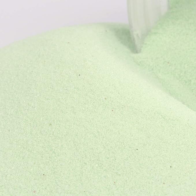 Shiny Stone Colorful Sand,Rainbow Sand,Art Sand,Colored Sand,Craft Sand,Decorative Wedding Vibrant Sand, 40 Colors 250g/0.55lb/8.81oz for Wedding Succulent Terrarium Vase (Shallow Green)