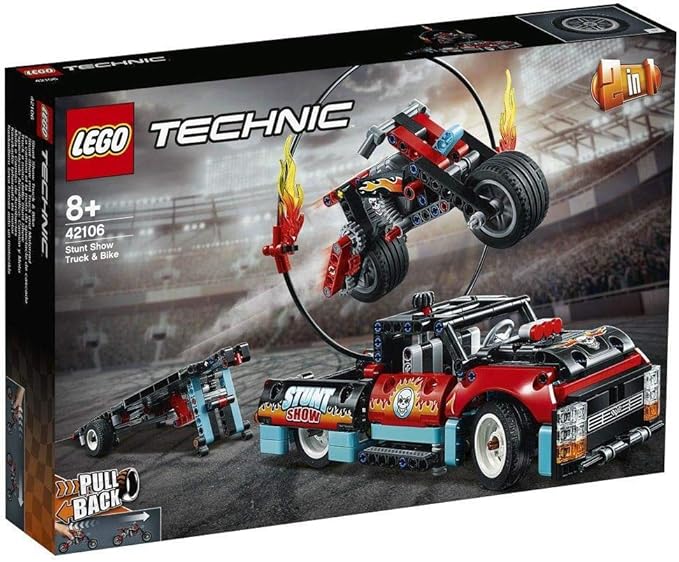 LEGO Technic Stunt Show Truck & Bike 42106; Includes Stunt Motorcycle, Toy Truck and Trailer (P10 Pieces)