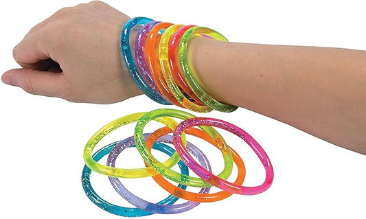 Fun Express - Water Glitter Bracelets - Jewelry - Bracelets - Novelty Bracelets - 12 Pieces