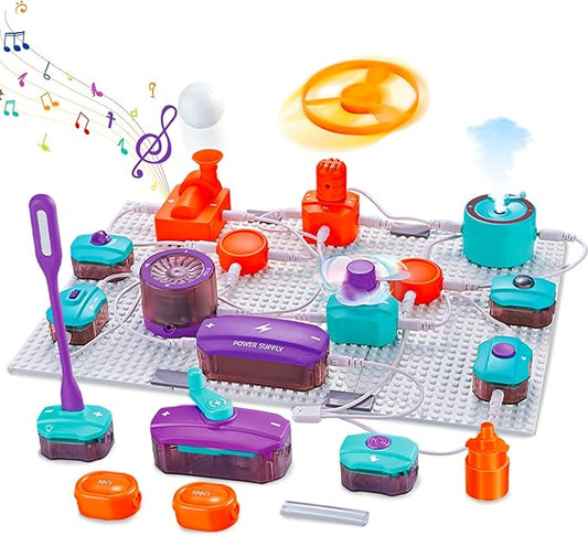 STEM Science Kit for Kids, 45pcs Electronic Science Experiments Toys, Kids Circuit Board Building Set, Science Physics Engineering Projects, School Learning Educational Gifts for Boys Girls 5-7 8-12