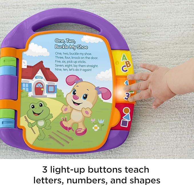 Fisher-Price Baby Learning Toy Laugh & Learn Storybook Rhymes Musical Book with Lights & Sounds for Infants Ages 6+ Months (Amazon Exclusive)