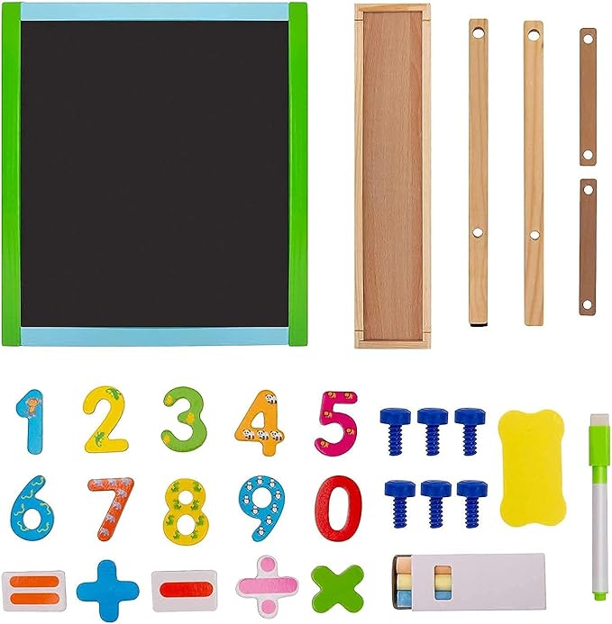 Wooden Art Easel for Kids 3 Years and Up, Deluxe Double-Sided Tabletop Easel, Great Gift for Girls and Boys - Best Arts & Crafts for 3, 4, 5 Year Olds and Up
