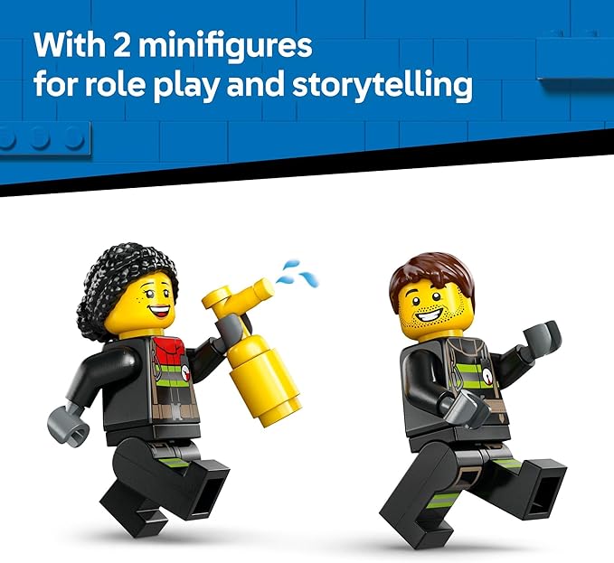 LEGO City Fire Ladder Truck Toddler Toy - Fire Truck Toy with 2 Firefighter Minifigures, Digital Guide for Boys and Girls, Ages 4+ - Learning, Educational Toy for Preschool - 60463