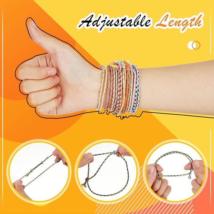Woven Wrap Friendship Bracelets Beach String Bracelets Handmade Braided Bracelet Adjustable Thread Bracelets for Women Party Favors Birthday Gifts
